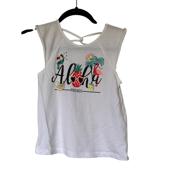 The Children's Place & 365 Kids Girl's Unicorn & Aloha Graphic Print Tank Top 2 - Picture 7 of 11